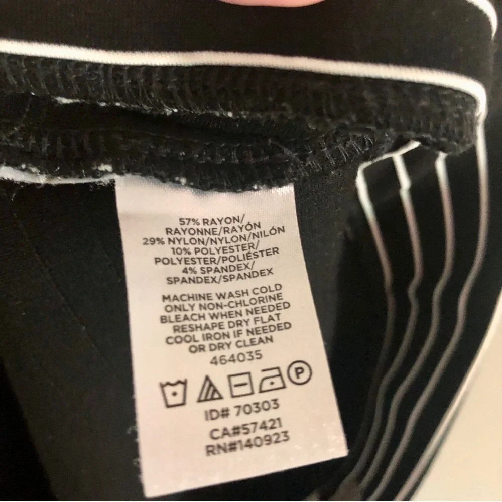 LOFT Black and White Striped Bodycon Pencil Skirt - Picture 7 of 7